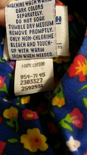 NOS Vintage OSHKOSH B'gosh girls 6X blue floral dress ruffle bows 80's 90's - Picture 9 of 9