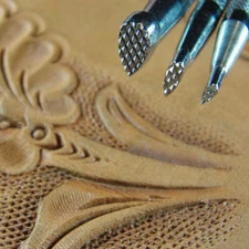 Craft Japan - Coarse Checkered Background Stamps (3-Piece Set, Leather Tools)