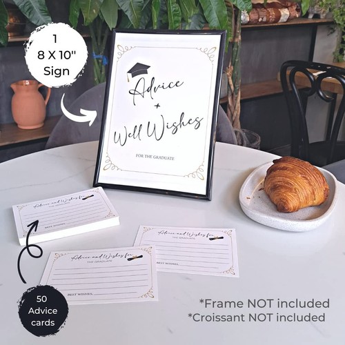 Graduation Party Wishes & Advice Cards and Sign - Class of 2024 Graduation De... - Picture 3 of 5