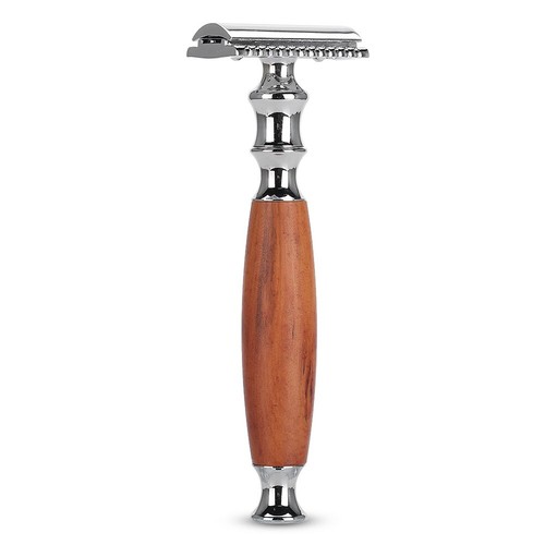 Classic Men Anti Skid Wood Handle Dual Blade Shaver Vintage Style Manual Raz AP9 - Bild 5 von 11