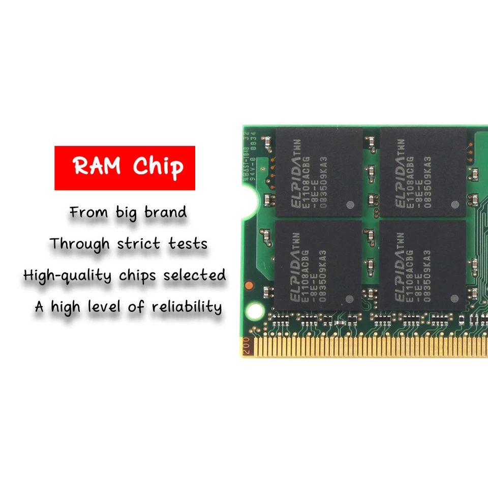 2pcs Adata 2 GB 2RX8 PC2-5300S Non-Ecc Memory DDR2 667 Mhz RAM Laptop SODIMM #N - Image 3 of 4