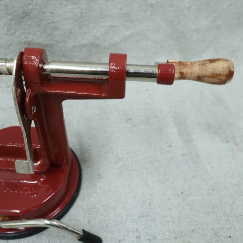 Peel Away Apple Peeler Cast Iron Suction Base Vtg Hand Operated Spiral - Picture 4 of 5