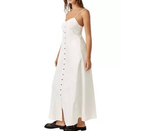 Free People Just Jill MAXIKLEID MIT KNOPFLEISTE WEISS DENIM S 168,00 $ - Bild 7 von 12