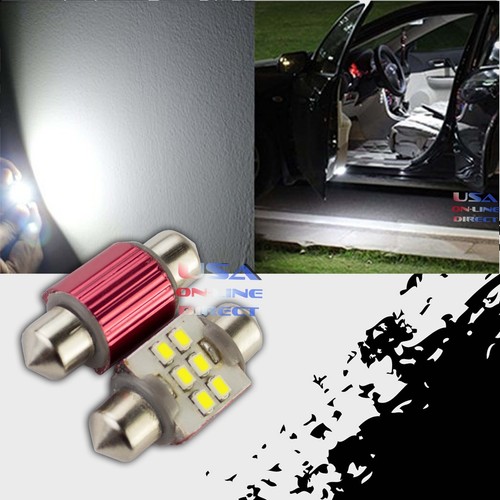 2pcs 6 SMD 3020 32mm Festoon LED with heatsink pair 1.25" Interior High output - Bild 2 von 2