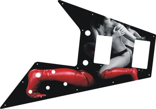 Gibson Flying V Pickguard for '67 Re-Issue Guitar Custom Graphical Red Boots