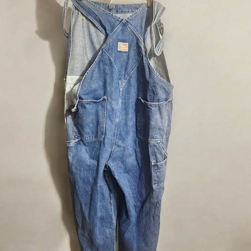 Old Navy Vtg Denim Bib Overalls Mens XL Blue Carpenter Dungarees Button Fly Y2K - Picture 2 of 6