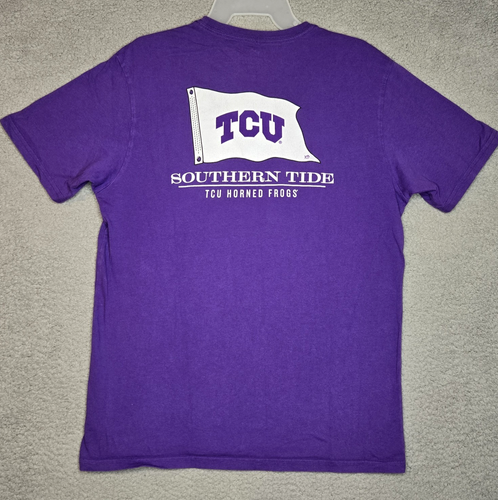 TCU Horned Frogs Southern Tide T Shirt Purple - Men's Medium - NCAA 100% Cotton - 第 1/9 張圖片