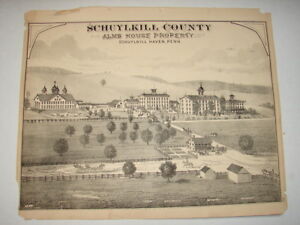 Original-1873-Print-Alms-House-Schuylkill-Haven-Pa-Schuylkill-County-Pa