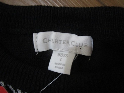 NWT MSRP $40 Charter Club Big Boys Buffalo Check Family Sweater Size Large - Picture 6 of 7