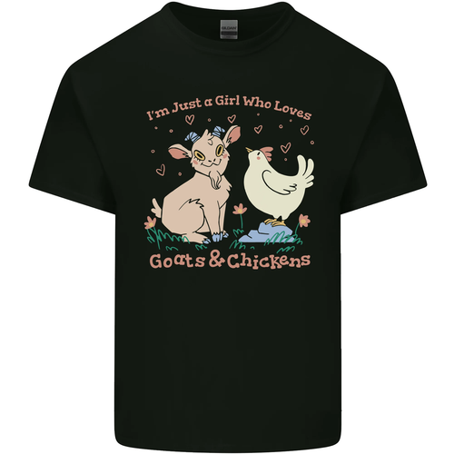 A Girl Who Loves Goats Chickens Farmer Mens Cotton T-Shirt Tee Top - Picture 13 of 110