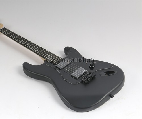Solid Body ST Matte Black Electric Guitar Jim Root Signature Black Hardware - Picture 3 of 7