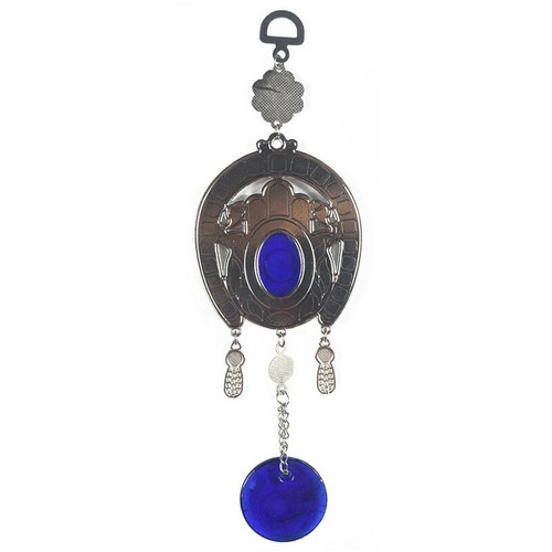 Turkish Blue Evil Eye Glitter Horseshoe Amulet Wall Hanging Pendants Charm Decor - Picture 4 of 4