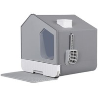 Extra Large Enclosed Cat Litter Box with Mat and Litter Scoop Anti-Splashing XL 19