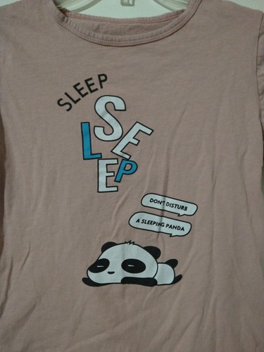 Girls Sleeping Pandas Pajamas 2 Piece Set Pink Gray Size 12 Long Pants - Picture 6 of 12