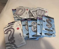 Lot of 18 Silver Letters Balloons 32" TallCharacters Foil Party Anagram New