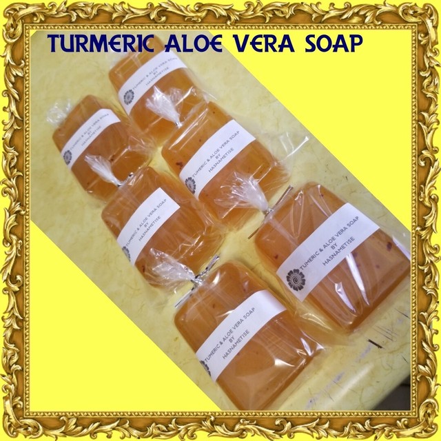 Turmeric & Aloe Vera Soap, Natural Skin Lightening Healing Soap x 6