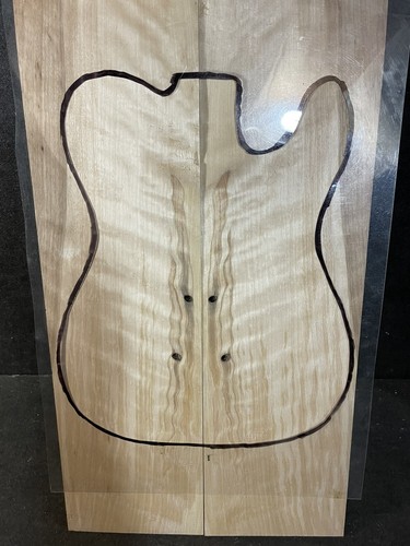 FLAMED, CURLY, SPALTED YELLOW BIRCH DROP TOP, ECO-FRIENDLY TONEWOOD - Picture 5 of 5