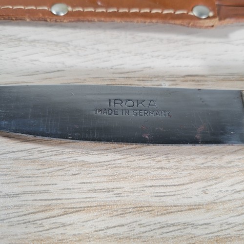 Vintage German IROKA Red Black Swirl Fixed Blade Knife Lightweight COLLECTORS - Picture 3 of 9