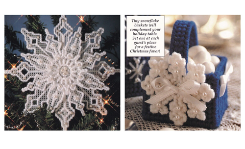 Plastic Canvas Patterns SNOWFLAKE TREE TOPPER and SNOWFLAKE BASKET