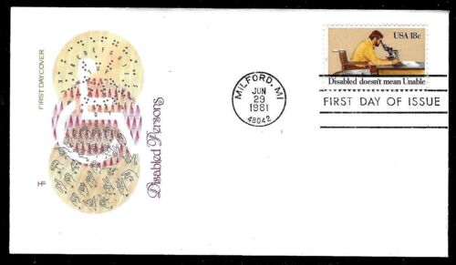 1925 18c Stamp (1981) DISABLED DOES NOT MEAN UNABLE FDC BY HOUSE OF FARNAM