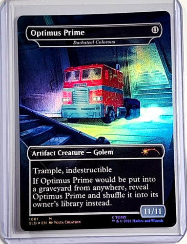2022 MTG Magic the Gathering Secret Lair Transformers Foil #1081 Optimus Prime - Picture 2 of 2