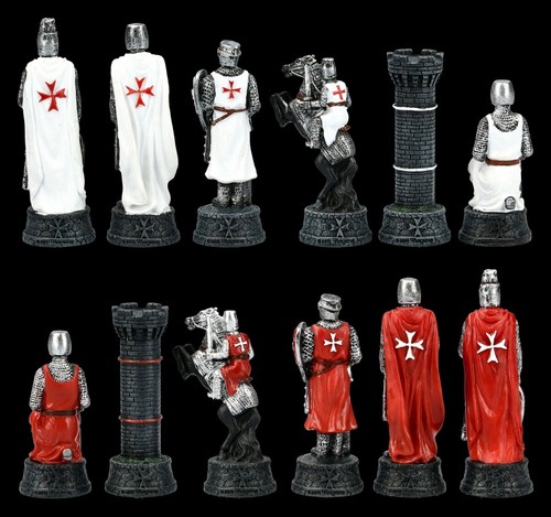 Schachfiguren Set - Tempelritter | Templer, Kreuzritter, Veronese, H 6-8 cm | Te - Bild 3 von 5