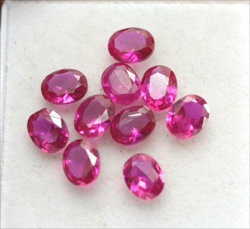 Lote de piedras preciosas corte ovalado rubí birmano calibrado natural certificado 5x4 mm - Imagen 5 de 8