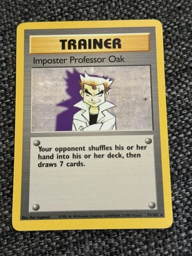 IMPOSTER PROFESSOR OAK - 73/102 - Base Set - Pokemon Card - EXC