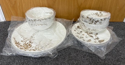 Wedgwood Vera Wang Jardin 12-teiliges Bone China Blumen Schüssel & Teller Set-Neu