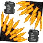 100 LED Halloween Lights, 2 Pack 17FT Mini String Lights Battery Orange