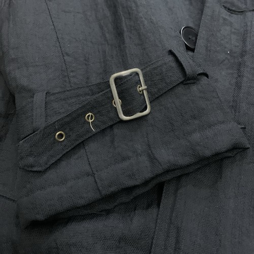 Gabardina vintage Giorgio Armani para hombre talla 36 negra 50" de largo silenciosa de lujo - Imagen 15 de 24