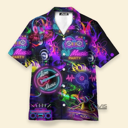 Life Is Better With DJ Neon Music Party Aloha Hawaiian Shirt - Picture 2 of 4
