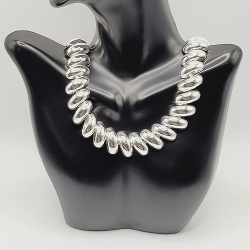 Napier Silver Tone Collar Choker Vtg Necklace Professional Classic Style 17 Inch - Picture 21 of 22