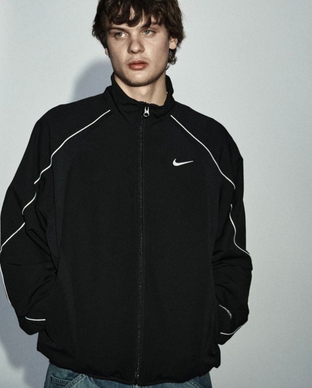 Supreme x Nike Track Jacket Black & White Logo Full Zip