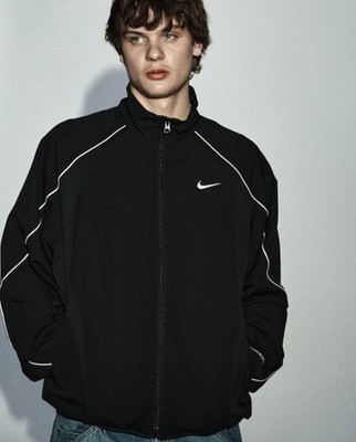 Supreme x Nike Track Jacket Black & White Logo Full Zip