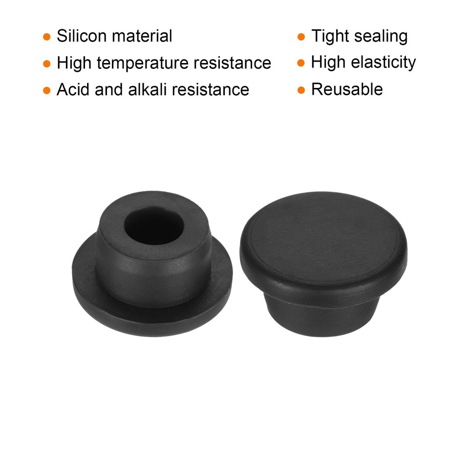 Nest Plug In MECCANIXITY T-Shaped Silicone Plugs 20mm 15pcs Black Waterproof Rubber ...