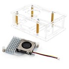 For  5 Acrylic Case+Heat Sink with Cooling Fan Transparent   Case for Pi 5 Q2O4