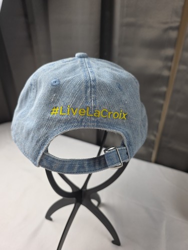 La Croix Sparkling Water Baseball Cap Mütze Denim bestickt verstellbar neu ohne Etikett - Bild 5 von 11