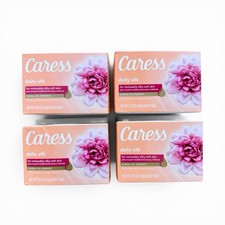 4 BARS Of Caress Daily Silk Bar Soap Floral Oil Essence ORIGINAL FORMULA - NEW
