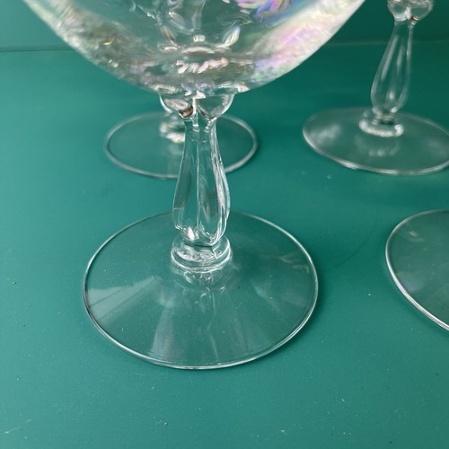 4 Fostoria Drink / Sorbet Stemmed Glasses Iridescent Delicate Classy Vtg - Picture 5 of 14