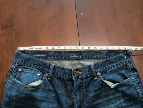 Men's Lucky Brand Straight Denim Jeans SZ 38Lx32 Blue Stretch Modern - Picture 6 of 14