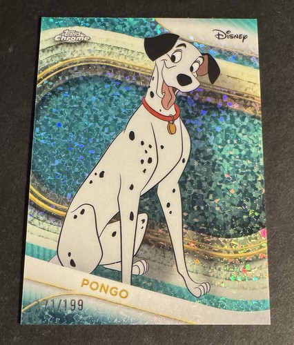 2025 Topps Chrome Disney Pongo Aqua Mini-Diamonds Refractor 171/199 #101 - Picture 3 of 4
