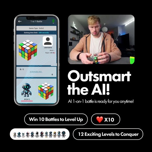 Connect | AI Robot Cube & Smart Cube, Self Scrambling STEM Cube with 10 Puzzl... - Picture 7 of 9