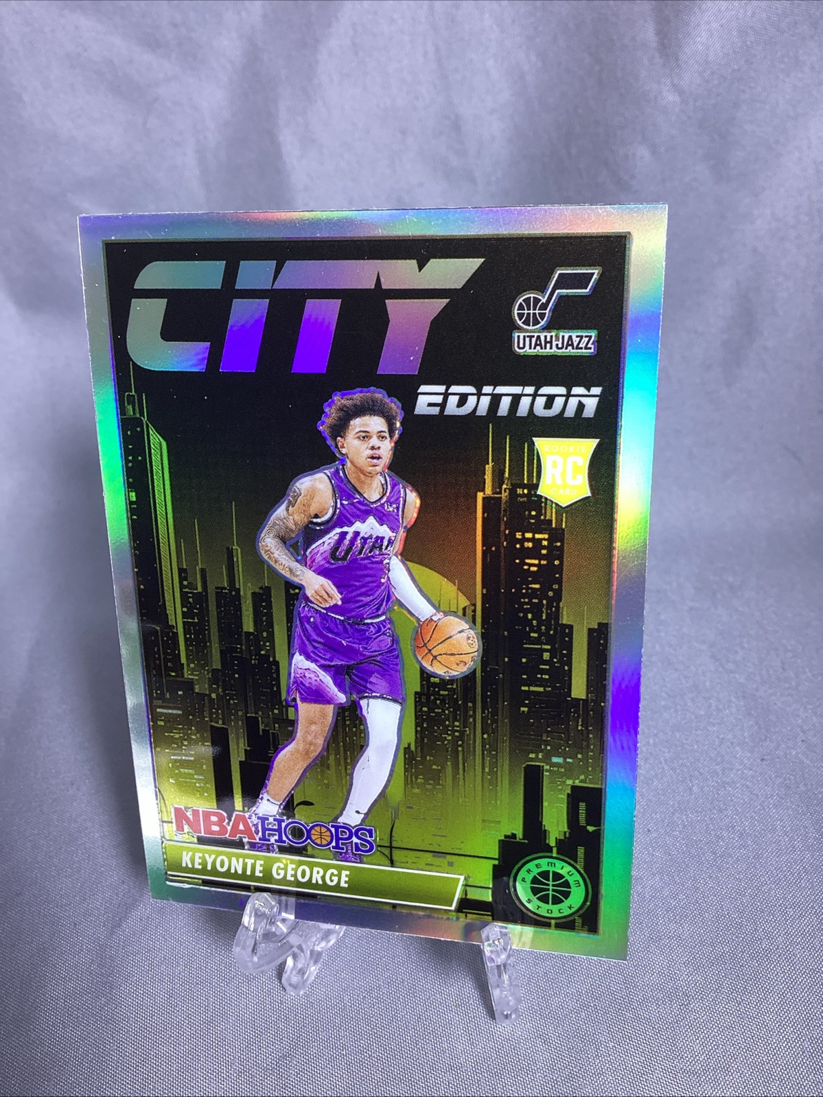 Keyonte George RC 2023-24 NBA Hoops Premium Stock City Edition Silver Prizm #16