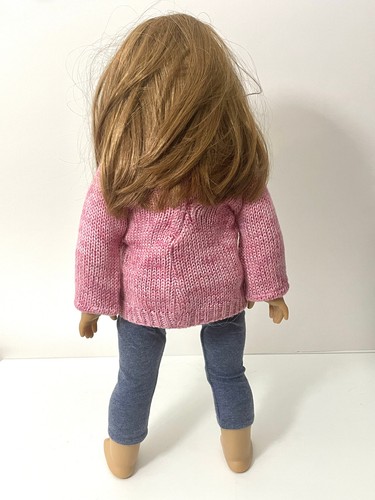 American Girl Doll 18" with Cozy Sweater Outfit Brown Hair Blue Eyes No Shoes - Picture 6 of 13