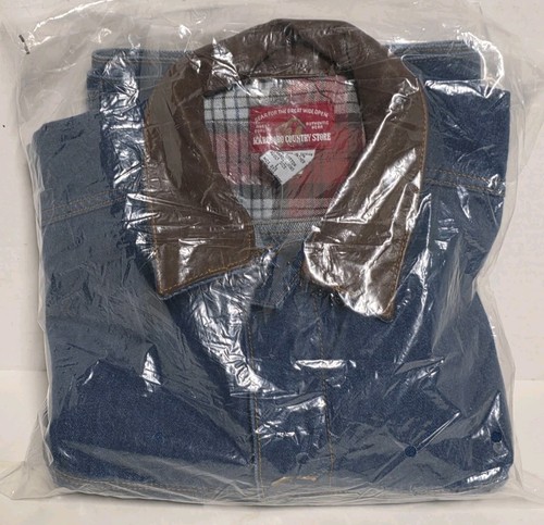 VINTAGE Marlboro Country Store Mens Denim Jean Jacket, Size Large - NEW - Picture 9 of 9