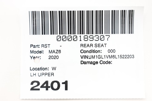 2018 - 2021 MAZDA 6 REAR LEFT SIDE SEAT UPPER CUSHION COVER OEM BLACK_GT7 - Picture 14 of 14