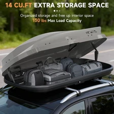 14 Cubic Feet Car Rooftop Cargo Box Carrier Roof Mount Travel Luggage Storage