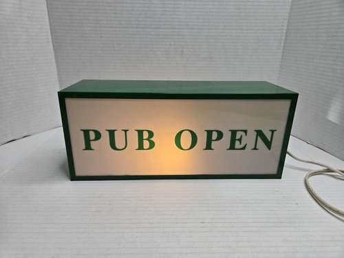 Letrero de trébol caja de luz objetivo vintage pub lámpara abierta/cerrada barra hombre cueva verde - Imagen 3 de 10