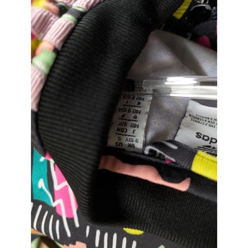 Adidas Graphic Kids Track Jacket 9-10 Full Zip Geometric Print Retro Colorful - Picture 11 of 12